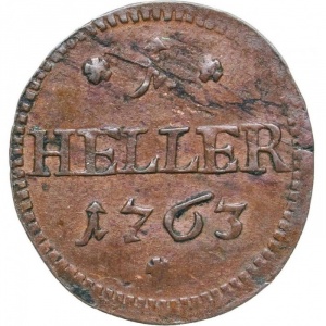 Реверс монеты Саксен-Гильдбурггаузен, 1 геллер, 1759-1766