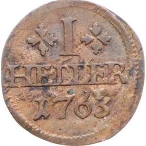 Реверс монеты Саксен-Гильдбурггаузен, 1 геллер, 1763-1770