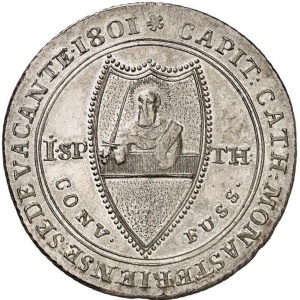Аверс монеты Мюнстерское княжество-епископство, 1 талер, 1801, Sede Vacante