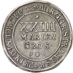 Реверс монеты Мюнстерское княжество-епископство, 24 мариенгроша, 1692-1694