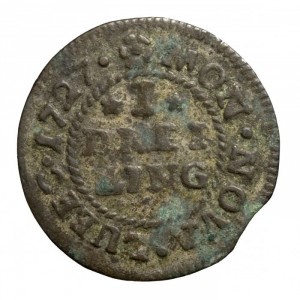 Реверс монеты Любек, 1 дрейлинг, 1727-1747