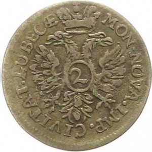 Аверс монеты Любек, 2 шиллинга, 1758