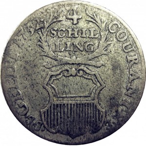 Реверс монеты Любек, 4 шиллинга, 1732-1752