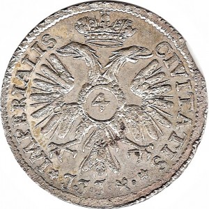 Аверс монеты Любек, 4 шиллинга, 1758