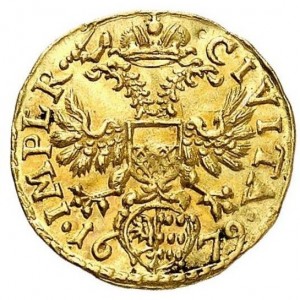 Реверс монеты Любек, ¼ дуката, 1679-1728
