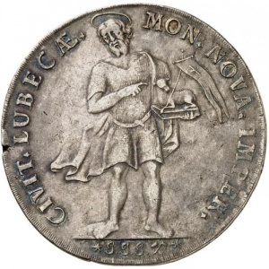Аверс монеты Любек, 1 талер, 1745