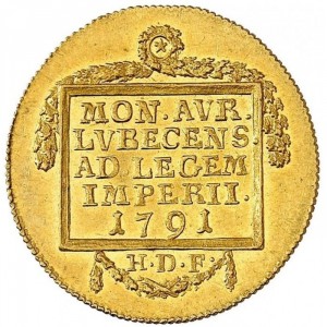 Реверс монеты Любек, 1 дукат, 1791-1792