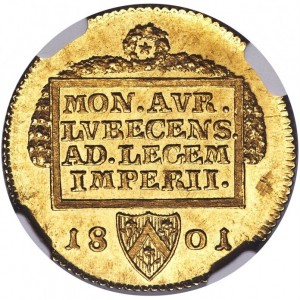 Реверс монеты Любек, 1 дукат, 1801