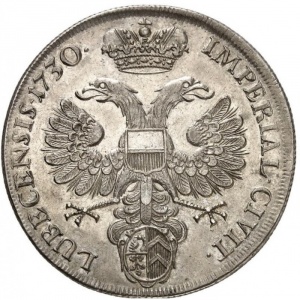 Аверс монеты Любек, 1 талер, 1730, 200 лет Аугсбургской конфессии