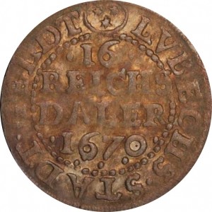 Реверс монеты Любек, 1/16 талера, 1623-1683