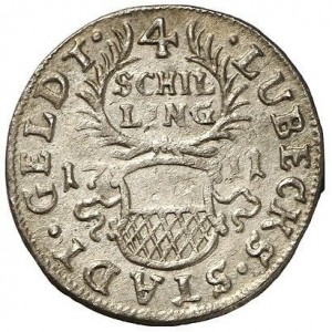Реверс монеты Любек, 4 шиллинга, 1711