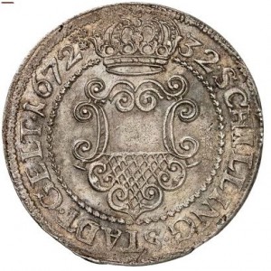 Реверс монеты Любек, 32 шиллинга, 1672