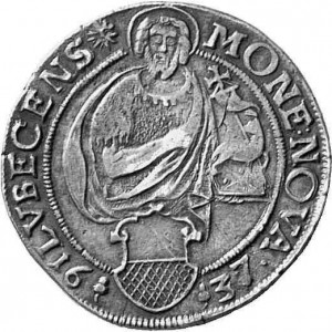 Аверс монеты Любек, 1 талер, 1634-1638