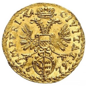 Реверс монеты Любек, ½ дуката, 1679-1716