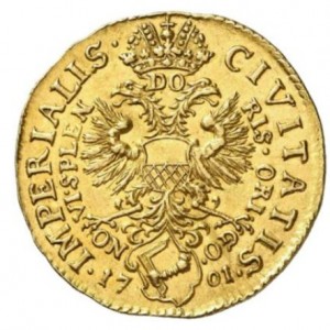 Реверс монеты Любек, 2 дуката, 1656-1716
