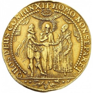 Аверс монеты Любек, 10 дукатов, 1650, Брак в Кане Галилейской