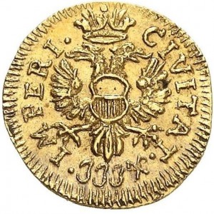 Аверс монеты Любек, 1 дрейлинг, 1742