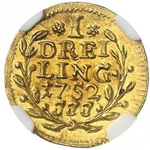 Реверс монеты Любек, 1 дрейлинг, 1752