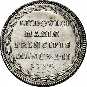 Реверс монеты Венецианская республика, 1 озелла, 1790