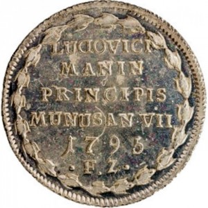 Реверс монеты Венецианская республика, 1 озелла, 1795