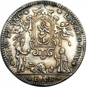 Аверс монеты Венецианская республика, 1 озелла, 1758, Преданность Дожа Марии