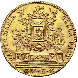 Аверс монеты Венецианская республика, 5 цехинов, 1764, Восстановление Мадонна-делла-Паче