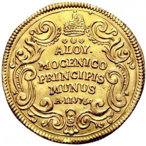 Реверс монеты Венецианская республика, 5 цехинов, 1764, Восстановление Мадонна-делла-Паче