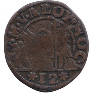 Аверс монеты Венецианская республика, 12 багаттино, 1700