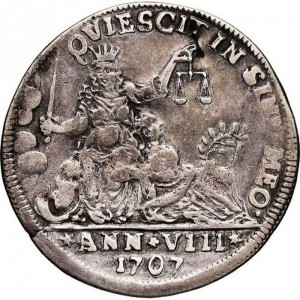 Реверс монеты Венецианская республика, 1 озелла, 1707