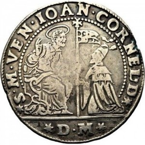 Аверс монеты Венецианская республика, 1 озелла, 1625, Дож на коленях перед алтарем