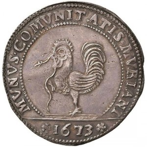 Аверс монеты Венецианская республика, 1 озелла, 1673, Петух