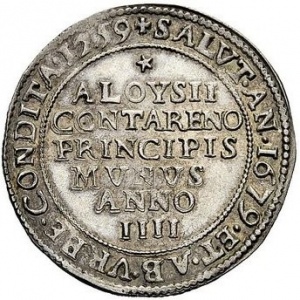Реверс монеты Венецианская республика, 1 озелла, 1679, Основание Венеции