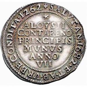 Реверс монеты Венецианская республика, 1 озелла, 1682, Основание Венеции /серебро/