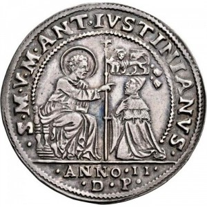 Аверс монеты Венецианская республика, 1 озелла, 1685, Лев с мечом /серебро/