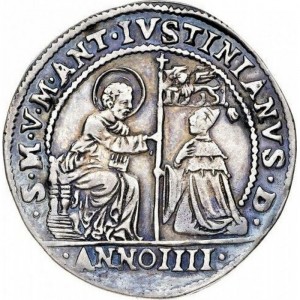 Аверс монеты Венецианская республика, 1 озелла, 1687, Лев с пальмой /серебро/