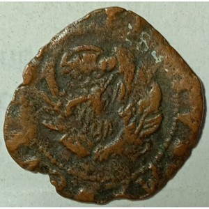 Реверс монеты Венецианская республика, 1 сесино, 1595, Крест с 3-мя заостренными концами, маленькой жемчужиной на каж…