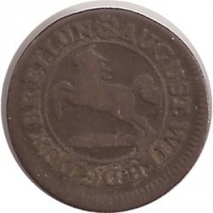 Аверс монеты Брауншвейг-Вольфенбюттель, 1 пфенниг, 1725-1731