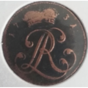 Аверс монеты Брауншвейг-Вольфенбюттель, 1 пфенниг, 1731-1733