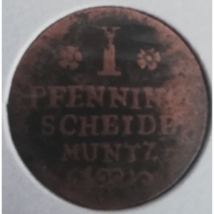 Реверс монеты Брауншвейг-Вольфенбюттель, 1 пфенниг, 1731-1733