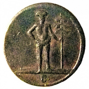Аверс монеты Брауншвейг-Вольфенбюттель, 1 пфенниг, 1780-1788, Дикий человек на аверсе
