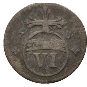 Реверс монеты Брауншвейг-Вольфенбюттель, 6 пфеннигов, 1715-1730