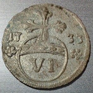 Реверс монеты Брауншвейг-Вольфенбюттель, 6 пфеннигов, 1731-1735