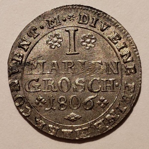 Реверс монеты Брауншвейг-Вольфенбюттель, 1 мариенгрош, 1787-1806