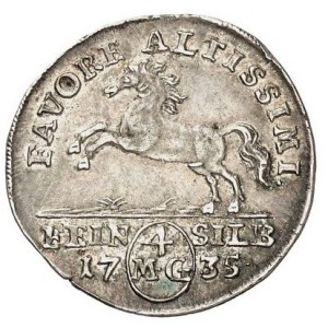 Реверс монеты Брауншвейг-Вольфенбюттель, 4 мариенгроша, 1735