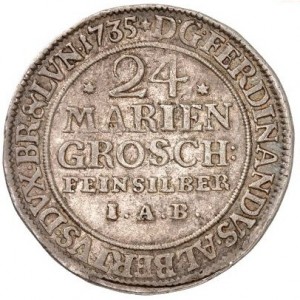 Аверс монеты Брауншвейг-Вольфенбюттель, 24 мариенгроша, 1735