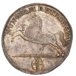 Аверс монеты Брауншвейг-Вольфенбюттель, 24 мариенгроша, 1736-1780, Лошадь на аверсе