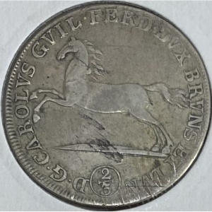 Аверс монеты Брауншвейг-Вольфенбюттель, 24 мариенгроша, 1789-1800, Лошадь на аверсе