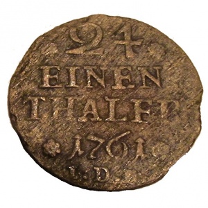 Реверс монеты Брауншвейг-Вольфенбюттель, 1/24 талера, 1760-1762