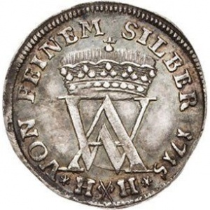 Аверс монеты Брауншвейг-Вольфенбюттель, 1/18 талера, 1715-1716