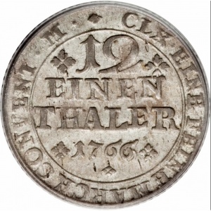 Реверс монеты Брауншвейг-Вольфенбюттель, ¹⁄₁₂ талера, 1764-1780